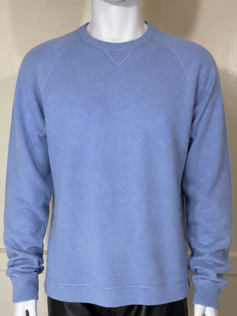 IZOD 100% 2-Ply Cashmere Sweater Blue Periwinkle Crewneck Men's M Preppy Luxury